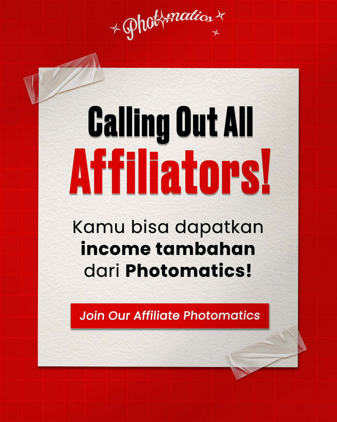 JOIN US NOW & BE PART OF OUR AFFILIATE PHOTOMATICS!